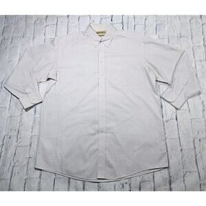 Roundtree York Gold Label MENS 17/34 80s Pinpoint Non Iron Blue Red Check Shirt